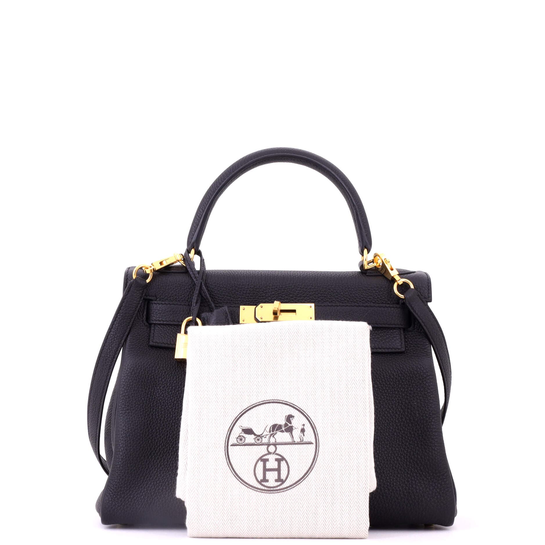 Pre-Owned Hermes Kelly Handbag Black Togo with Gold Hardware 28, Alternate, color, Noir