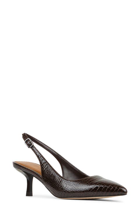 Casie Croc Embossed Faux Leather Slingback Pump