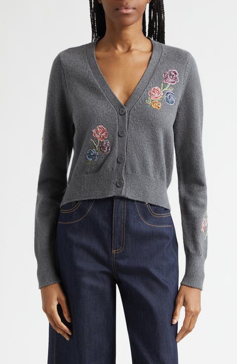 Nikko Floral Ribbons Cotton Blend Cardigan