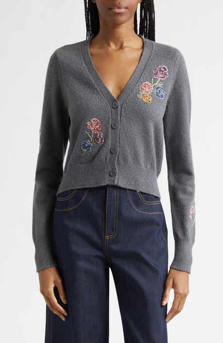 Nikko Floral Ribbons Cotton Blend Cardigan