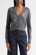 Cinq à Sept Nikko Floral Ribbons Cotton Blend Cardigan
