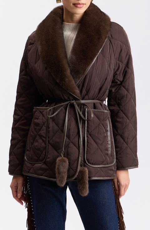 Faux Fur Trim Quilted Jacket