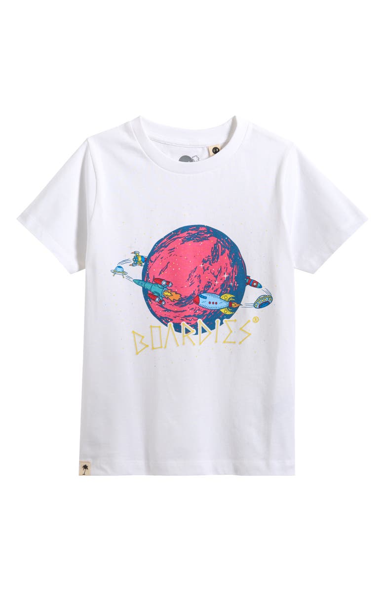 Boardies Kids' Rockets Cotton Graphic T-Shirt, Main, color, White