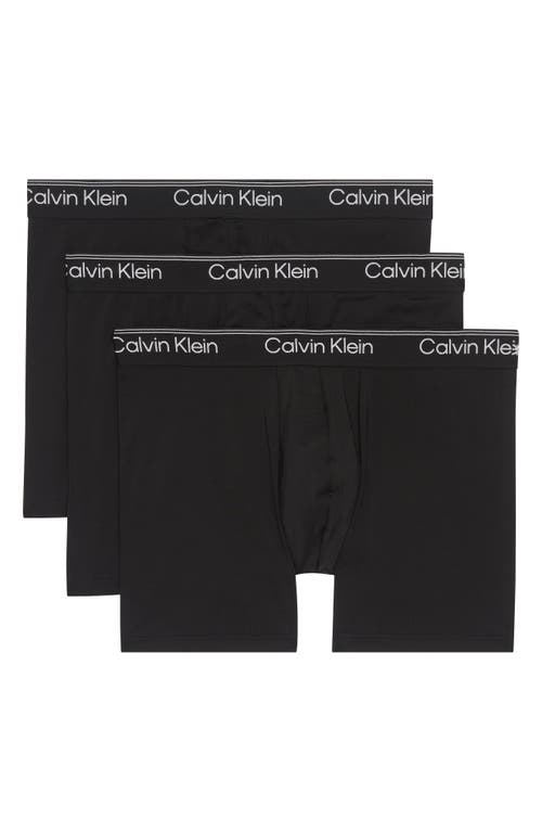 Calvin Klein Assorted 3-pack Microfiber Boxer Briefs In Black