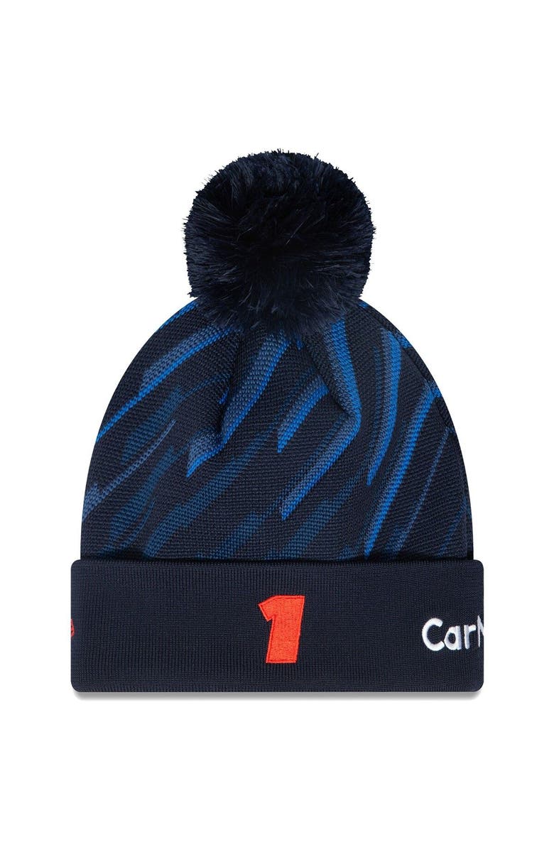 New Era Men's New Era Max Verstappen Navy Red Bull Racing 2023 Cuffed Knit Hat with Pom, Alternate, color, 