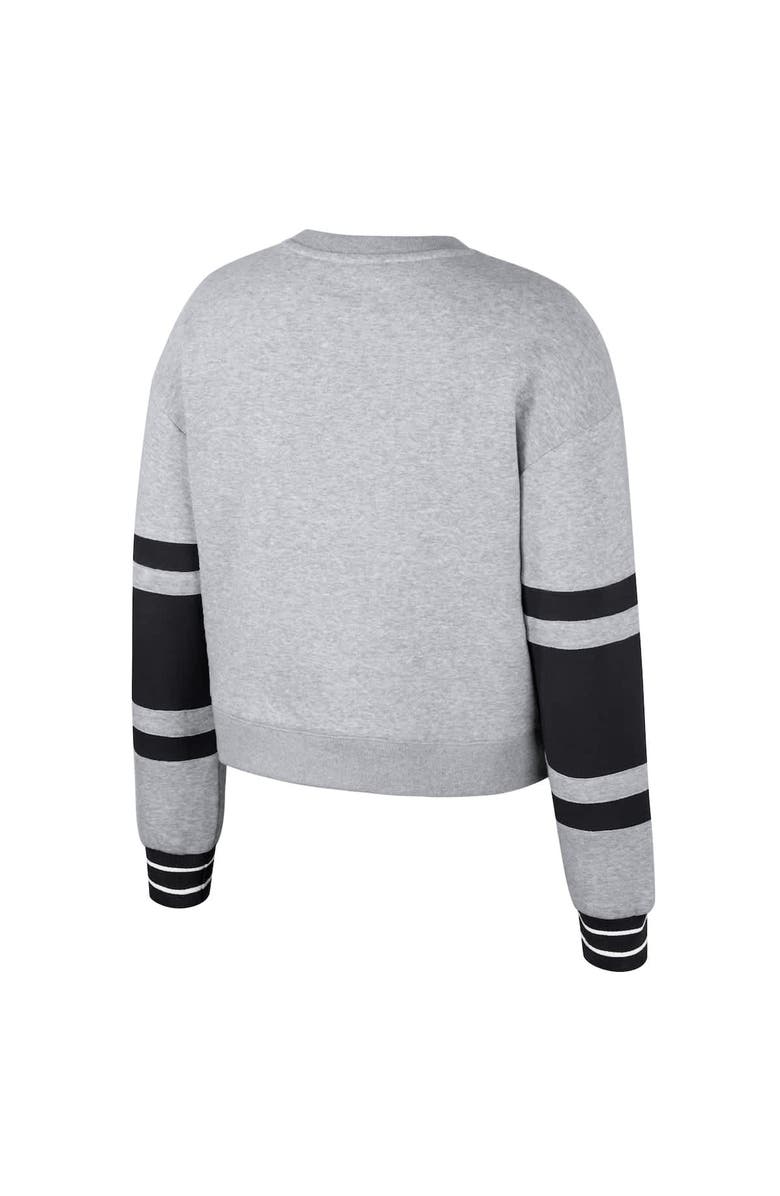 Stadium Essentials Unisex Stadium Essentials  Heather Gray New York Liberty Cropped Pullover Sweatshirt, Alternate, color, Heather Gray