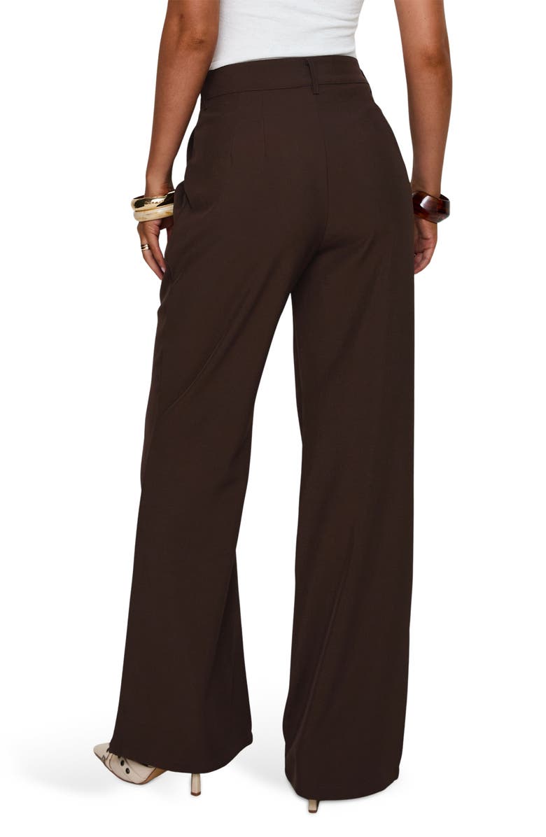 Princess Polly Ambient Pleat Front Wide Leg Pants, Alternate, color, Chocolate