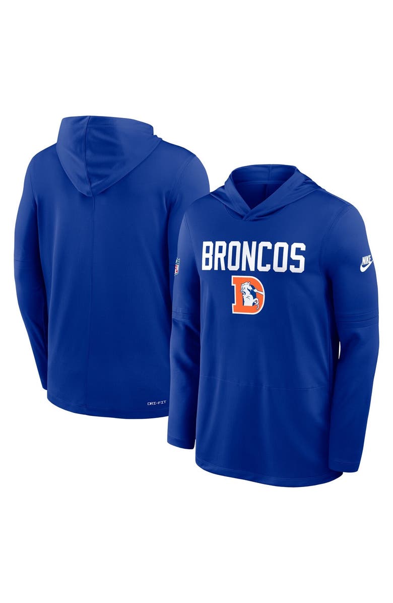 Nike Men's Nike Royal Denver Broncos Alt Pack Pass Accuracy Performance Long Sleeve Hoodie T-Shirt, Alternate, color, Royal