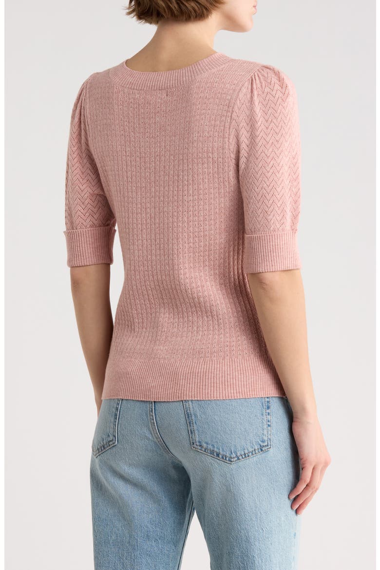 Pointelle Stitch Sweater, Alternate, color, NEW PINK