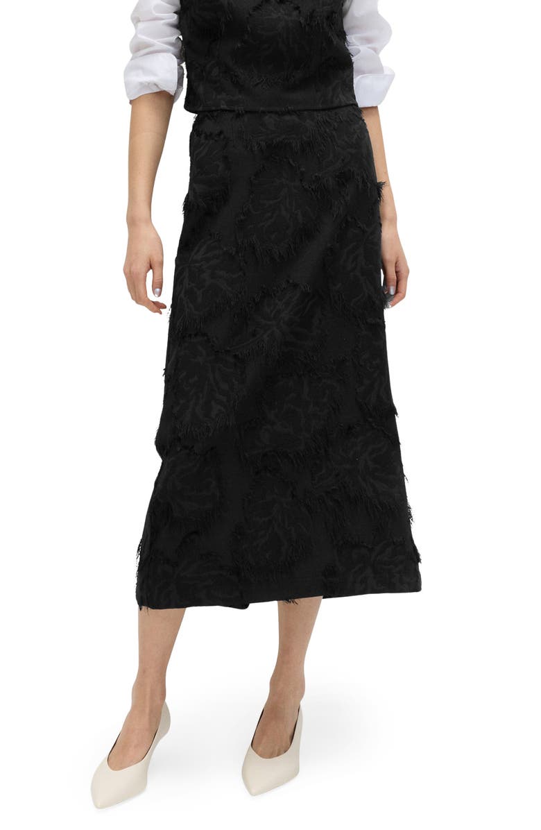 M&S Tufted Jacquard Skirt, Main, color, Black