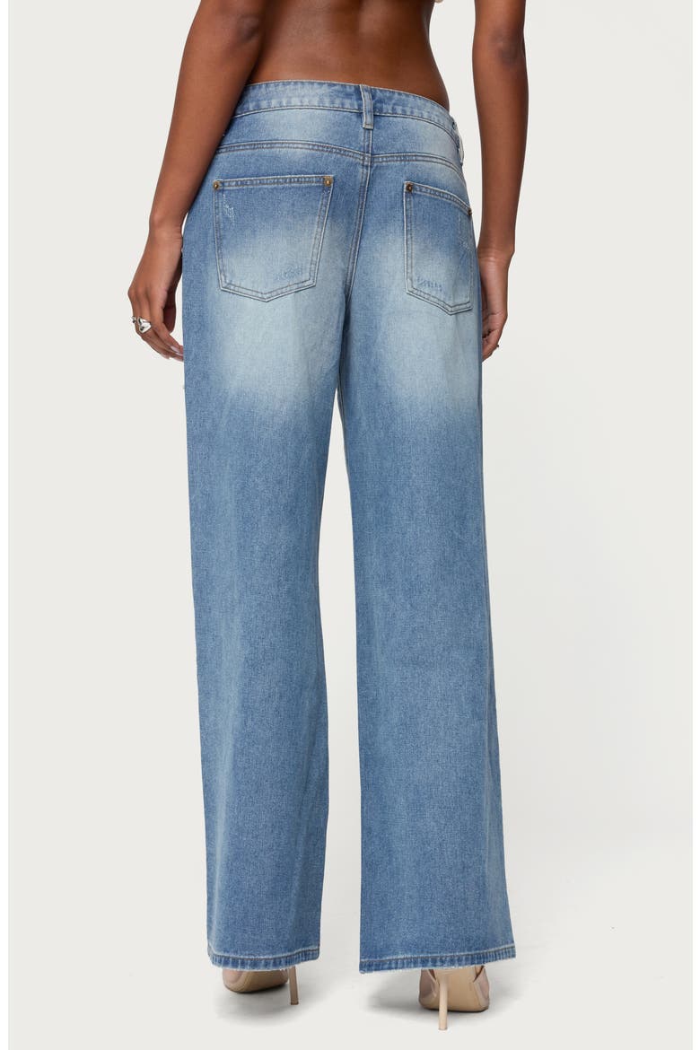 Frye Distressed Low Rise Jeans, Alternate, color, BLUE-WASHED