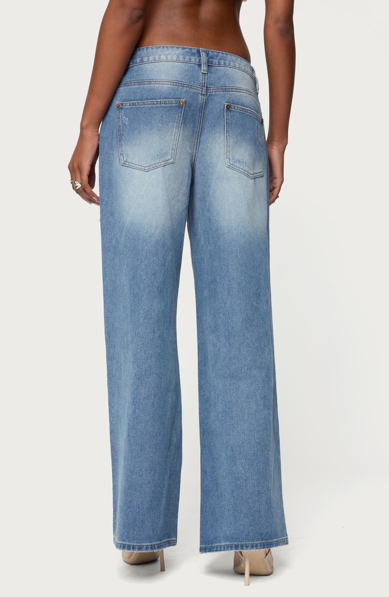 EDIKTED Frye Distressed Low Rise Jeans, Alternate, color, Blue-Washed