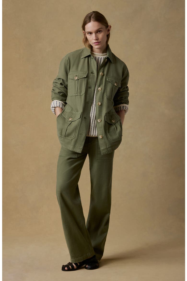 Safari Stretch Organic Cotton Jacket, Alternate, color, MOSS