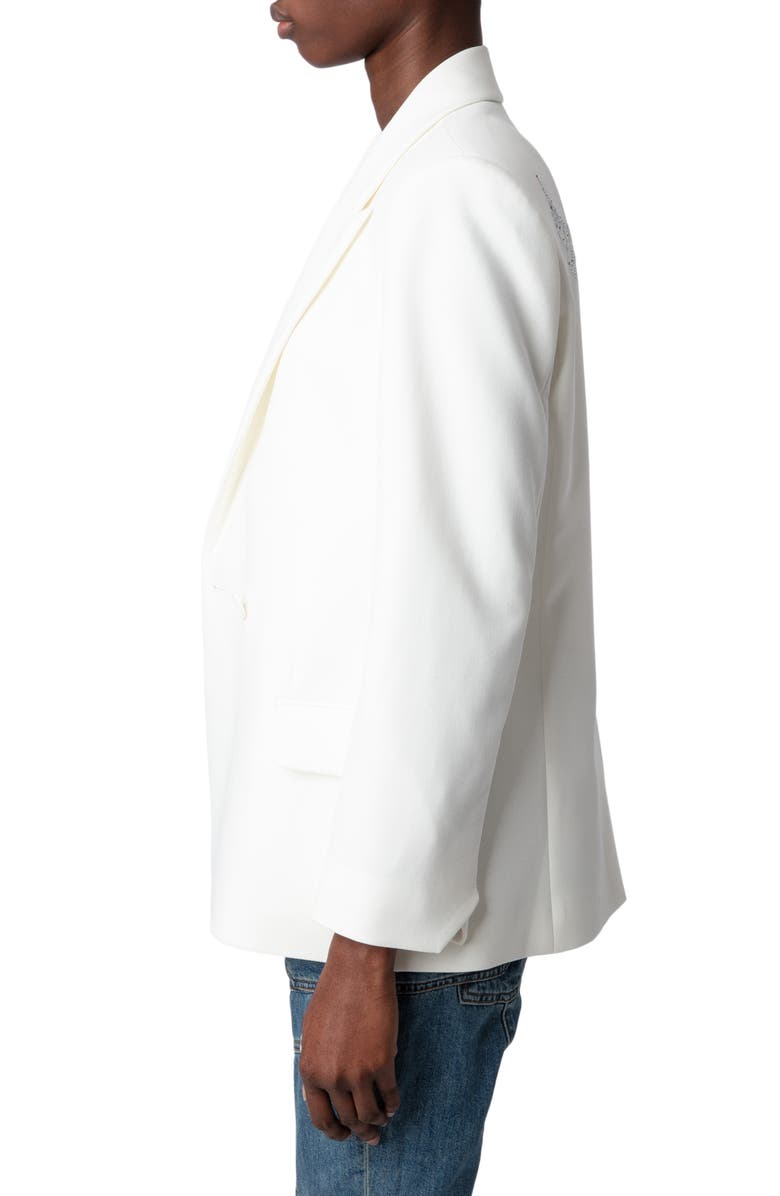 Zadig & Voltaire Visit Strass Love Wings Rhinestone Blazer, Alternate, color, 