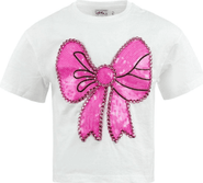 Lola + The Boys Pinky Big Bow T-shirt