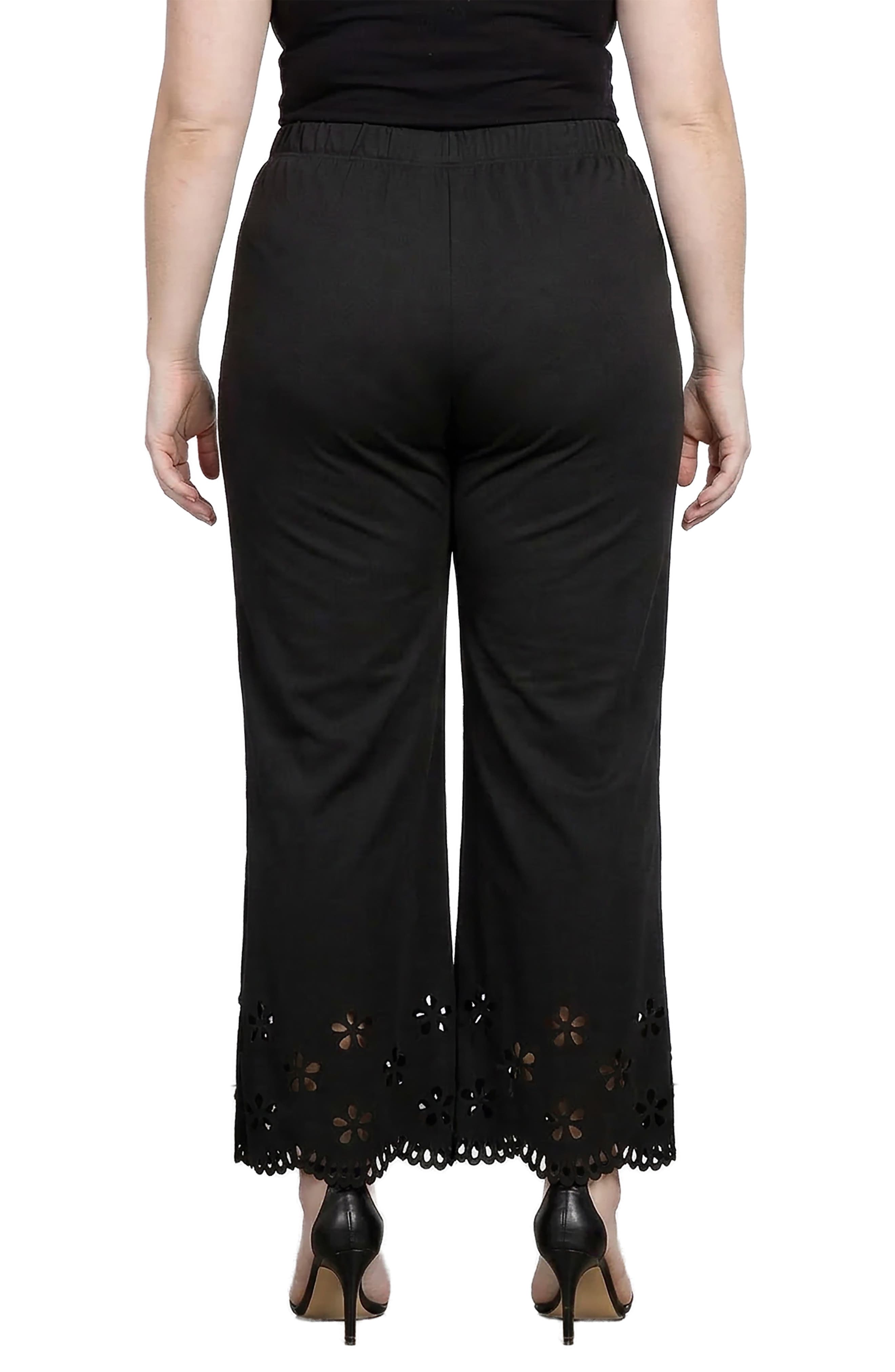 Floral Eyelet Hem Pull-On Pants - image 2