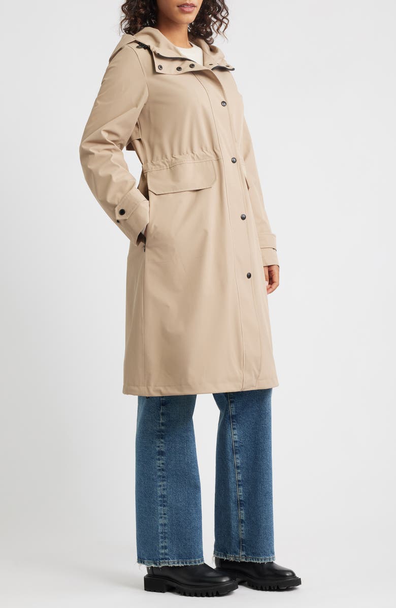 Sam Edelman Hooded Longline Coat, Alternate, color, Khaki
