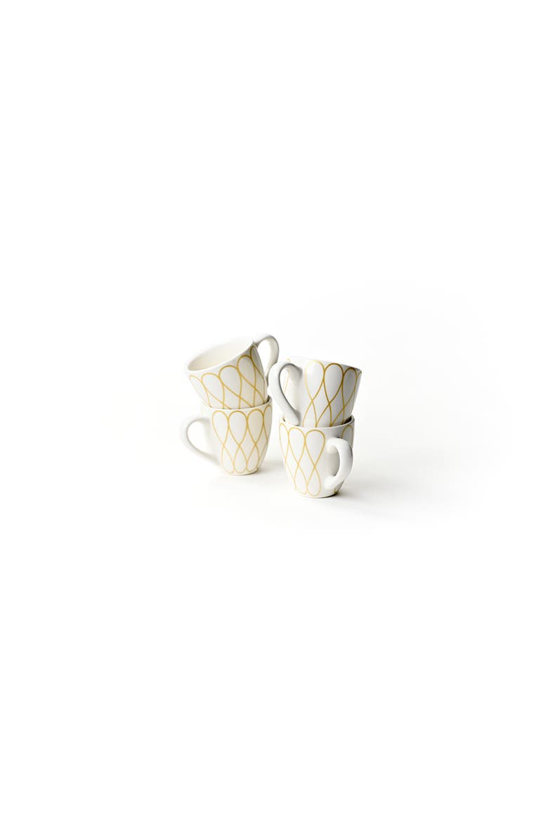 Gold Empire Espresso Mugs Set of 4, Main, color, Yellow