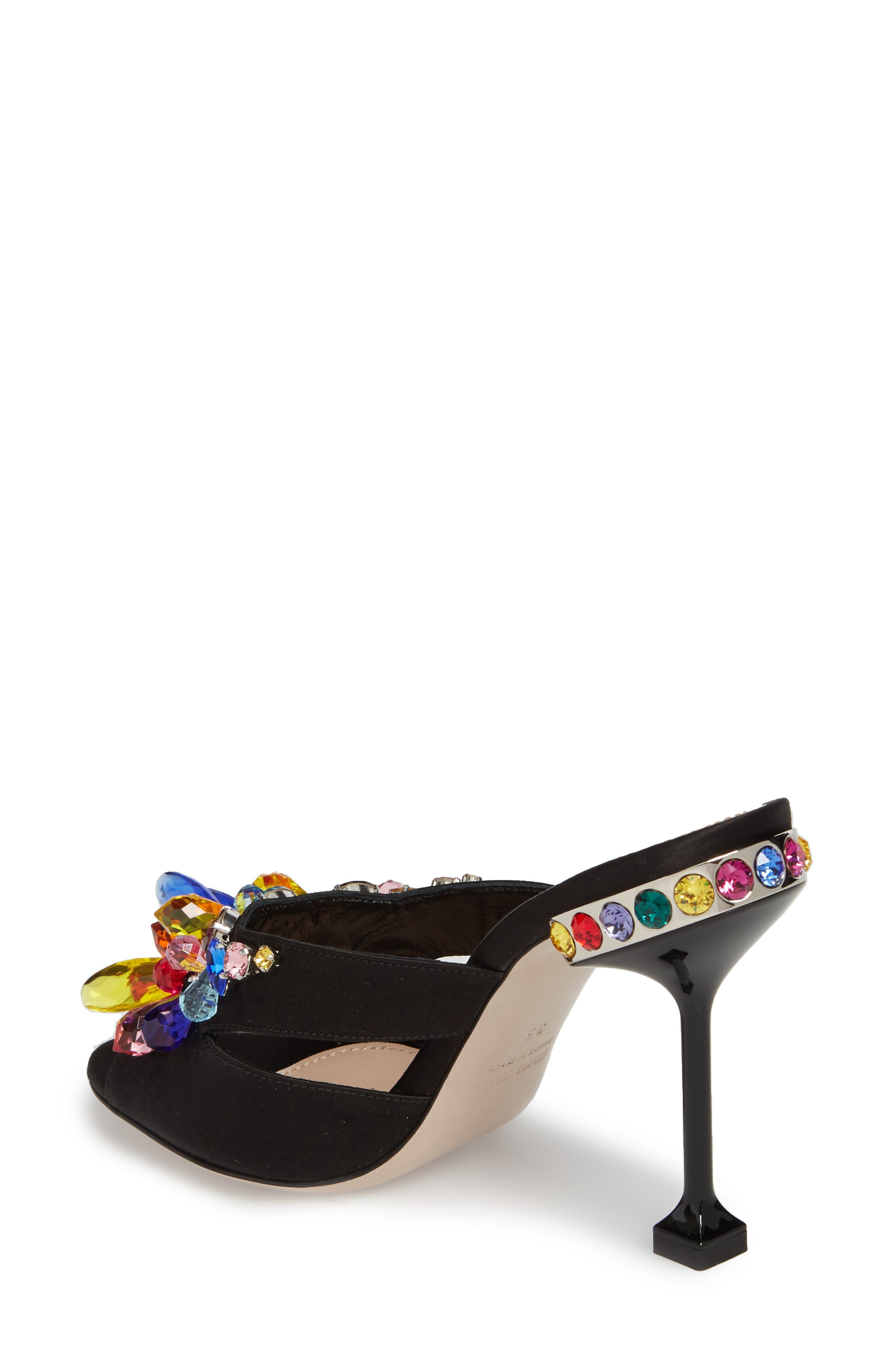 Miu Miu Crystal Embellished Mule, Alternate, color, 