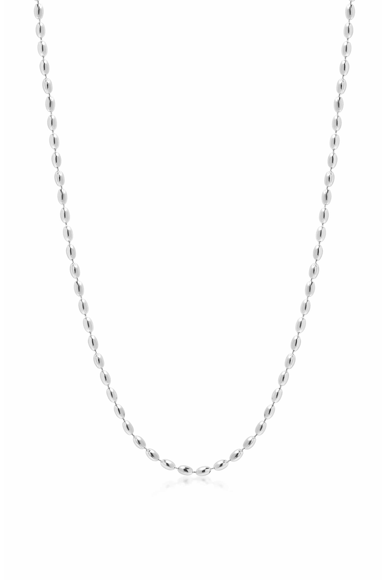 Silver Beaded Chain Necklace, Main, color, None