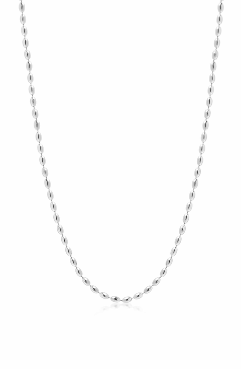 Silver Beaded Chain Necklace