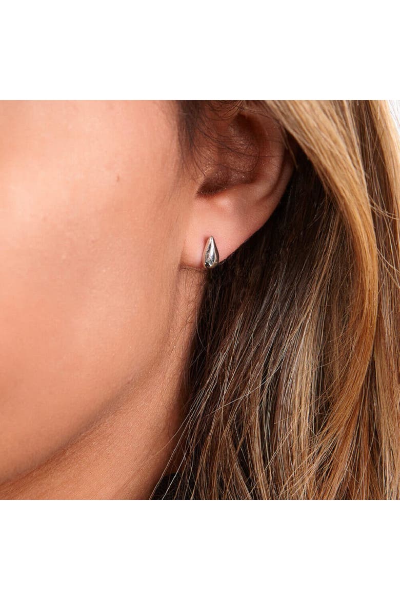 Mini Tear Drop Studs, Alternate, color, Sterling Silver
