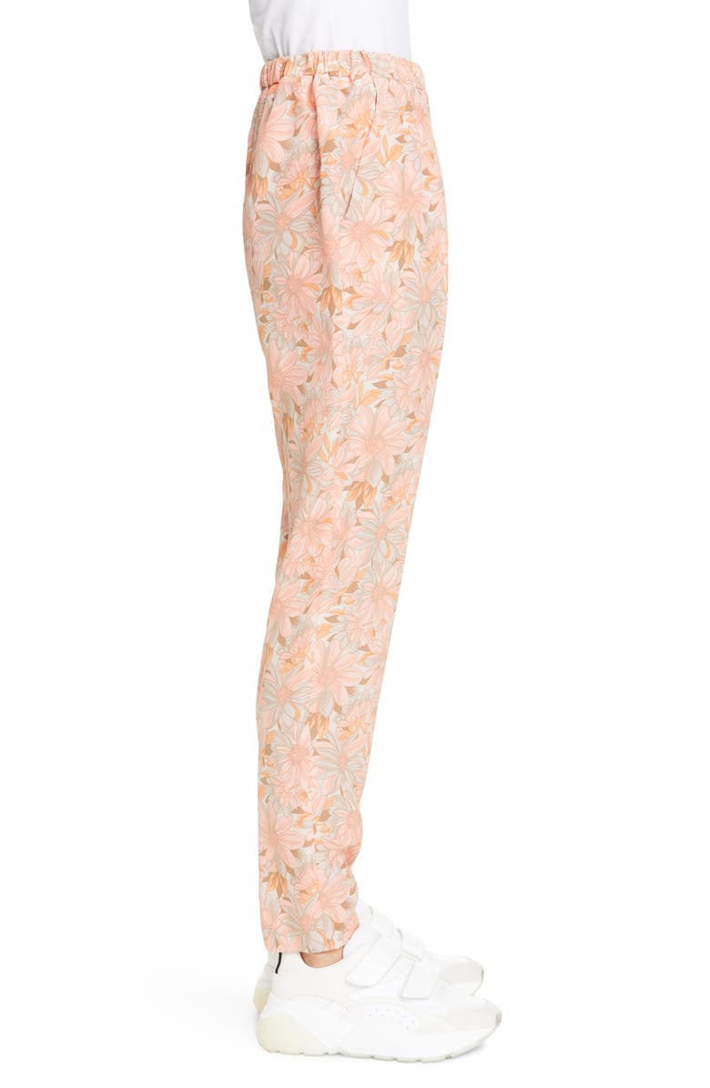 Stella McCartney Floral Print Silk Jogger Pants, Alternate, color,