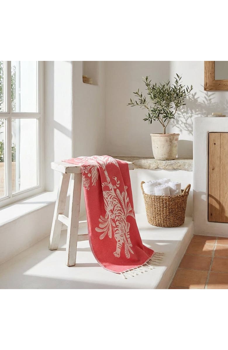 Zsa Zsa Zsu Baklan Yarn Dyed Cotton Peshtemal Set Of 2, Alternate, color, Pink