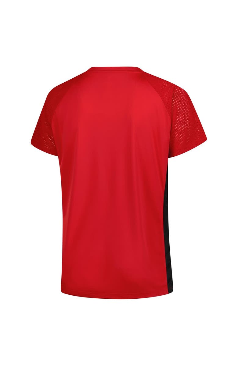 PROFILE Women's Profile  Red Cincinnati Reds Glitter Raglan V-Neck T-Shirt, Alternate, color, 