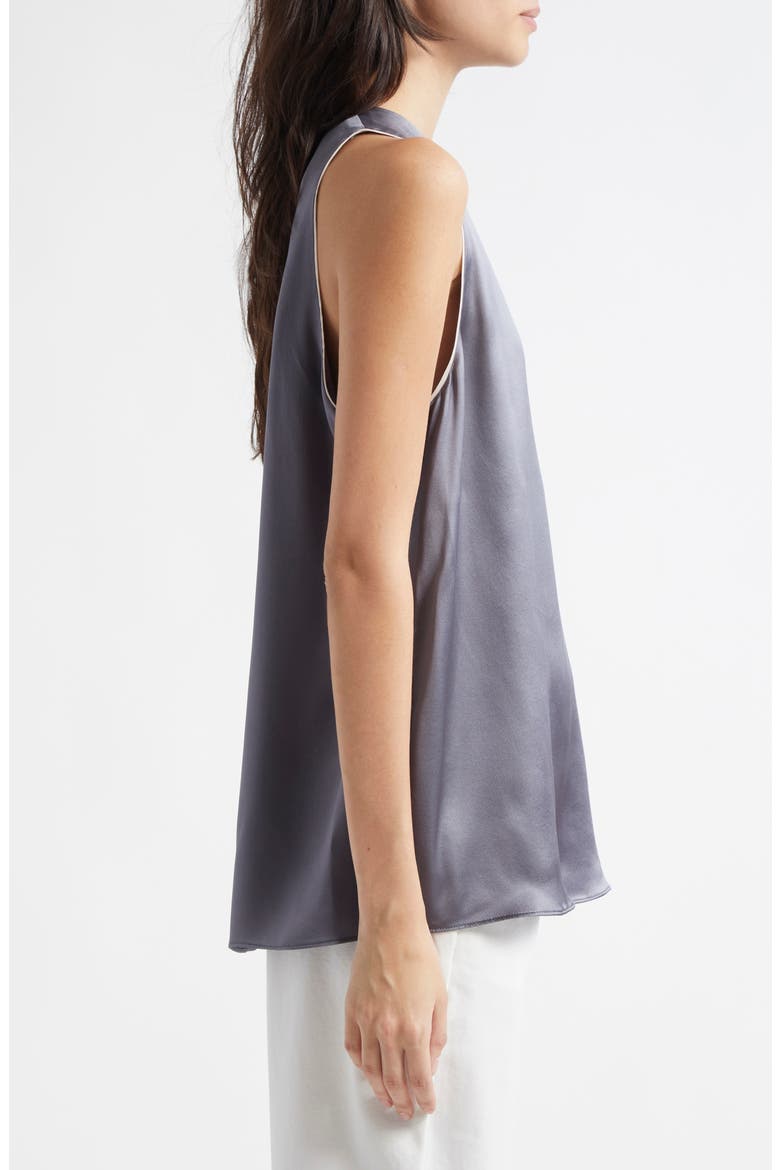 Sleeveless Silk Charmeuse Top, Alternate, color, DUST AND SAND