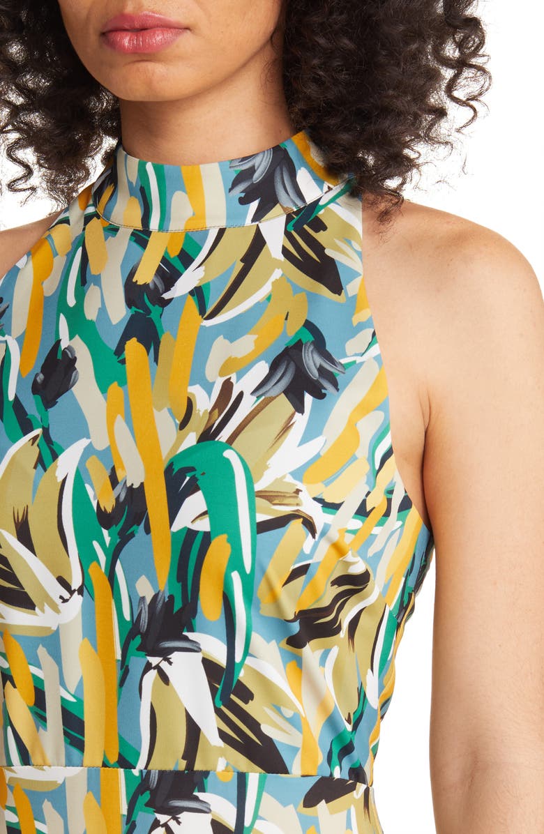 Sam Edelman Abstract Finger Paint Mock Neck Dress, Alternate, color, 