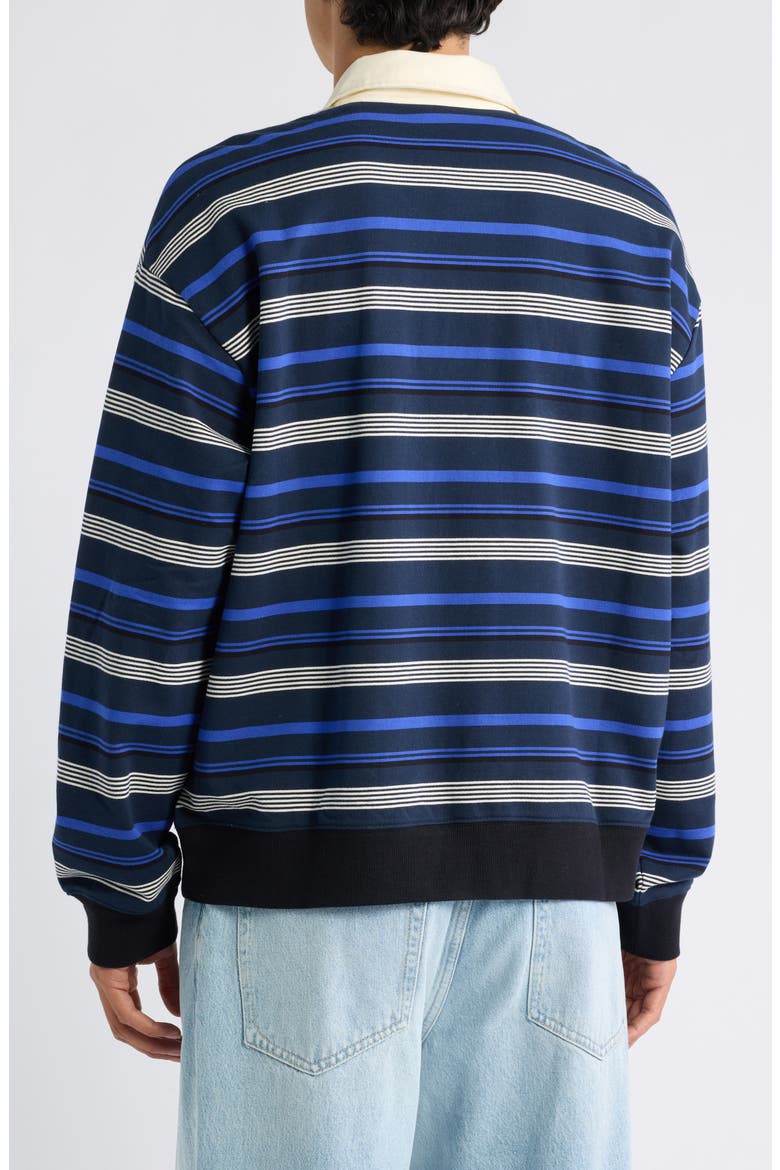 David Striped Organic Cotton Long Sleeve Rugby Shirt, Alternate, color, NAVY STRIPE