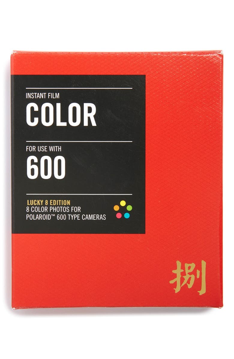 IMPOSSIBLE PROJECT 'Lucky 8 Edition' Polaroid 600 Red & Gold Frame Instant Film, Main, color, 