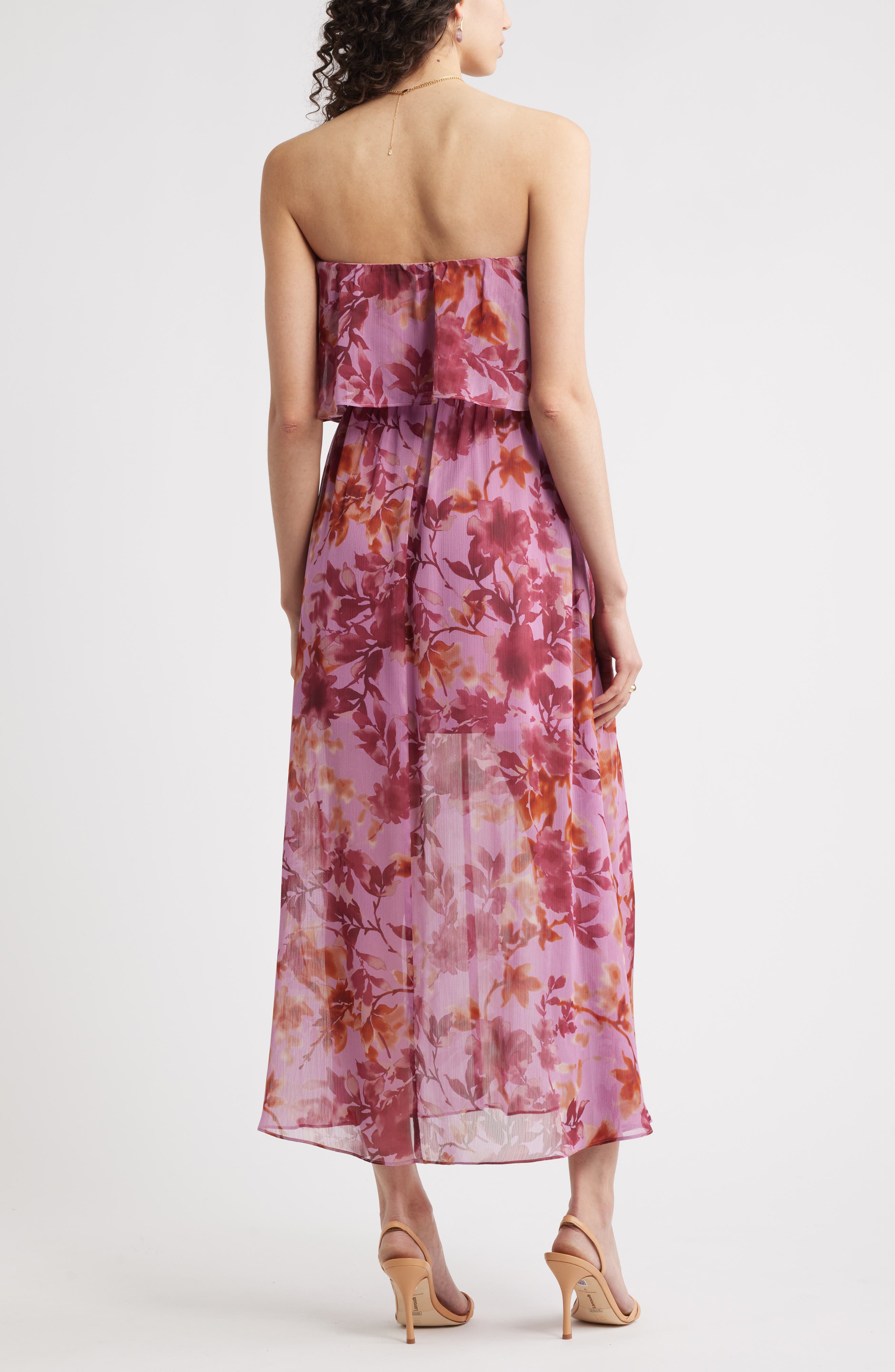 Straplesses Chiffon Maxi Dresses with Bow Regency Plus Size main image 1
