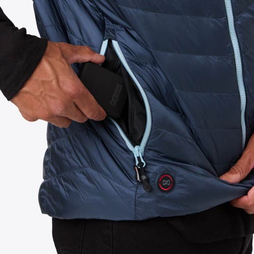 Mobile Warming Heated Puffer Vest In Blue