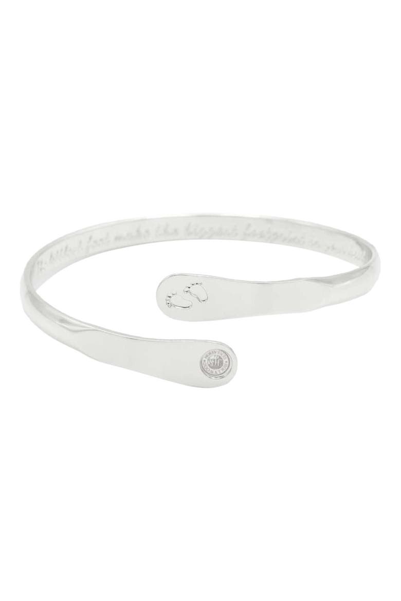 Baby Bracelets Engraved The littlest feet makes the biggest footprint in your heart, Main, color, Silver