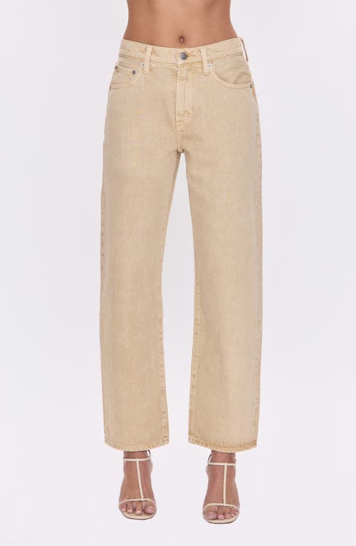 Pistola Lexi Mid Rise Bowed Straight Leg Jeans In Neutral