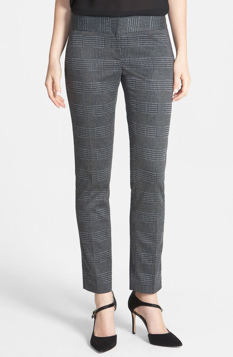 Vince Camuto Glen Plaid Ponte Ankle Trousers, Main, color, 