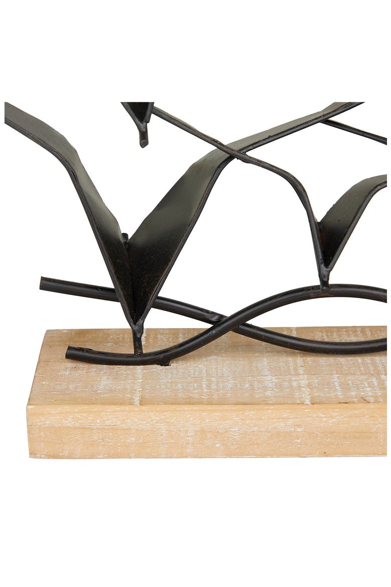 Black Metal Coastal Bird Sculpture, Alternate, color, BLACK