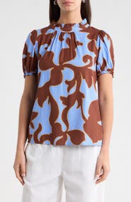SUGARLIPS Briley Abstract Elary Puff Sleeve Top