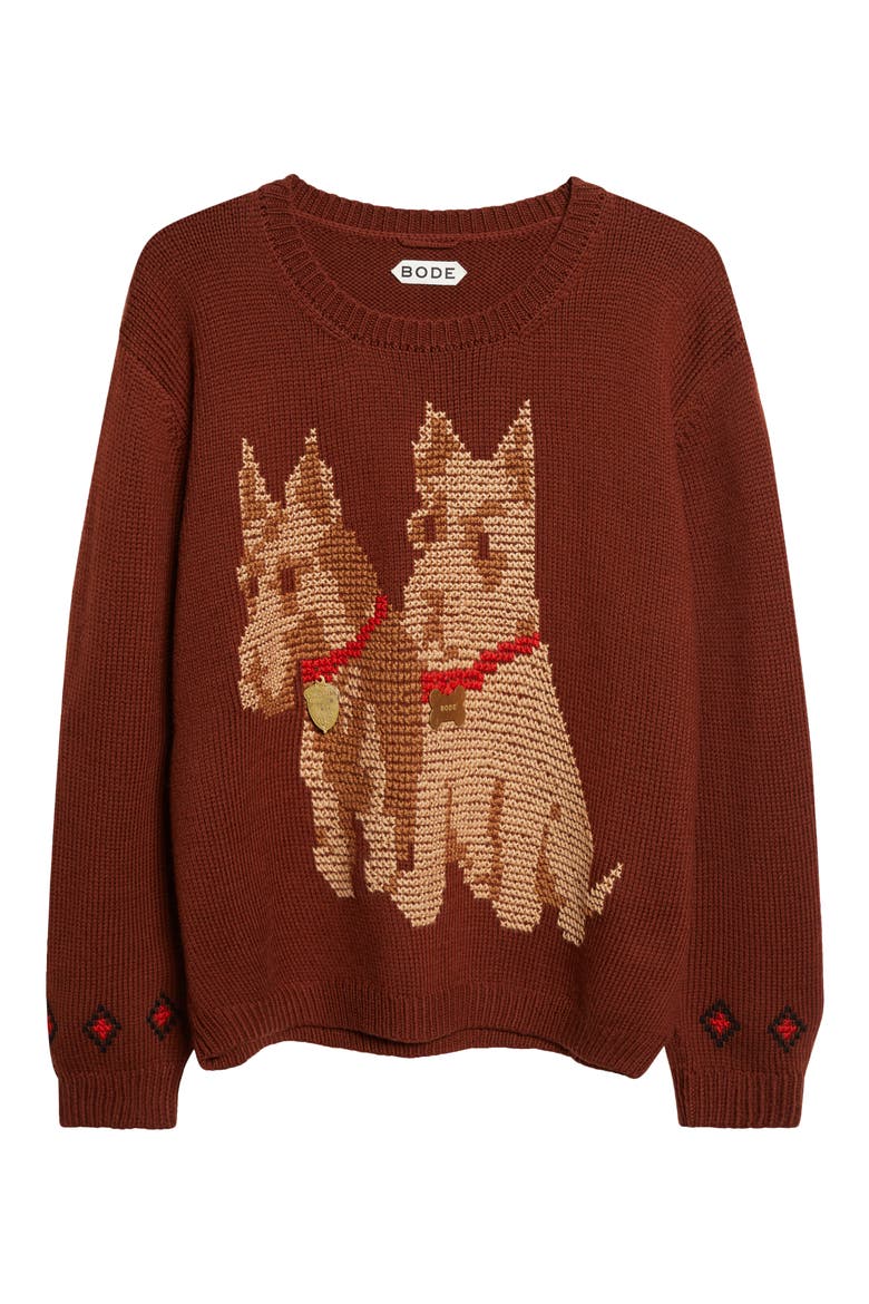 Scottie Wool Sweater, Alternate, color, BROWN