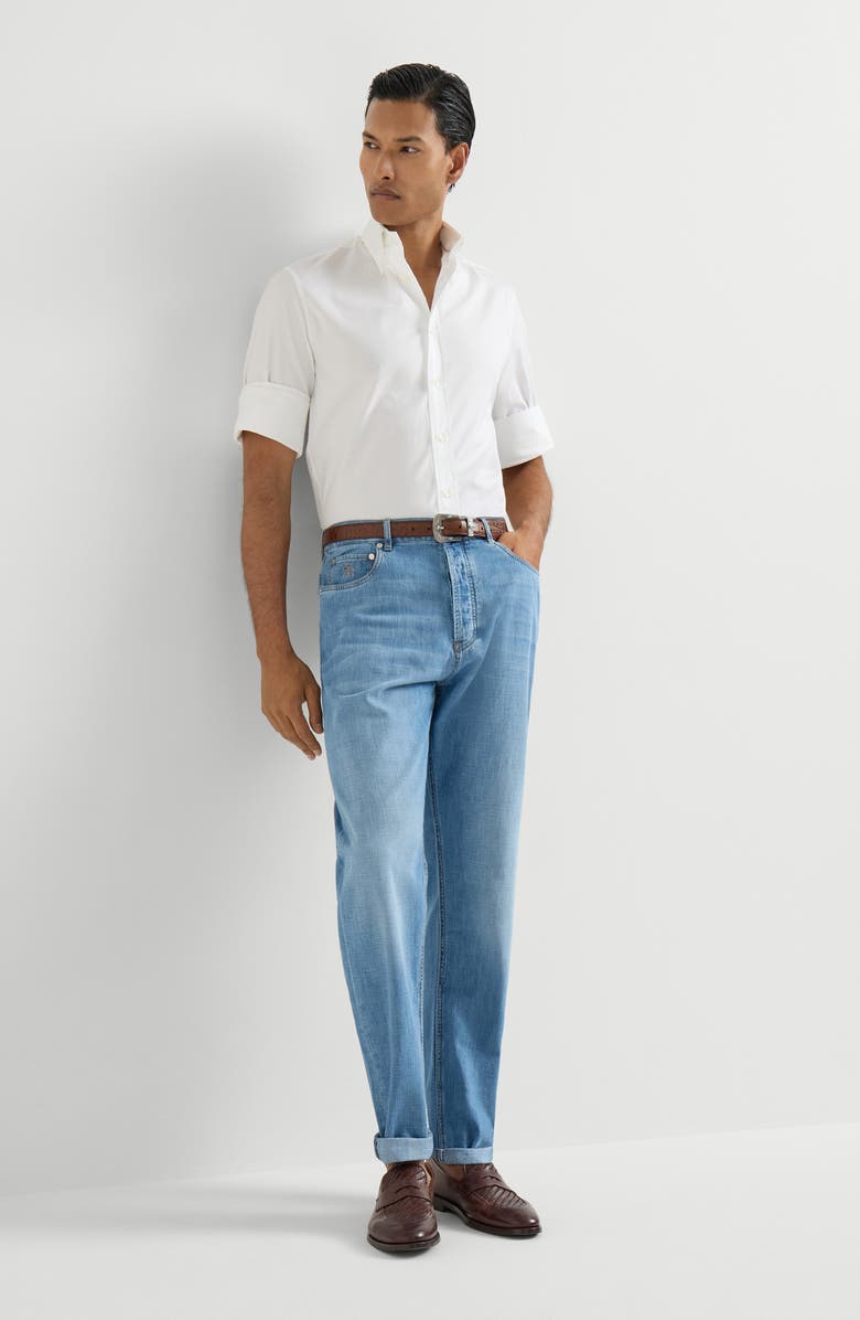 Brunello Cucinelli Iconic fit five-pocket trousers, Alternate, color, Light Blue Denim