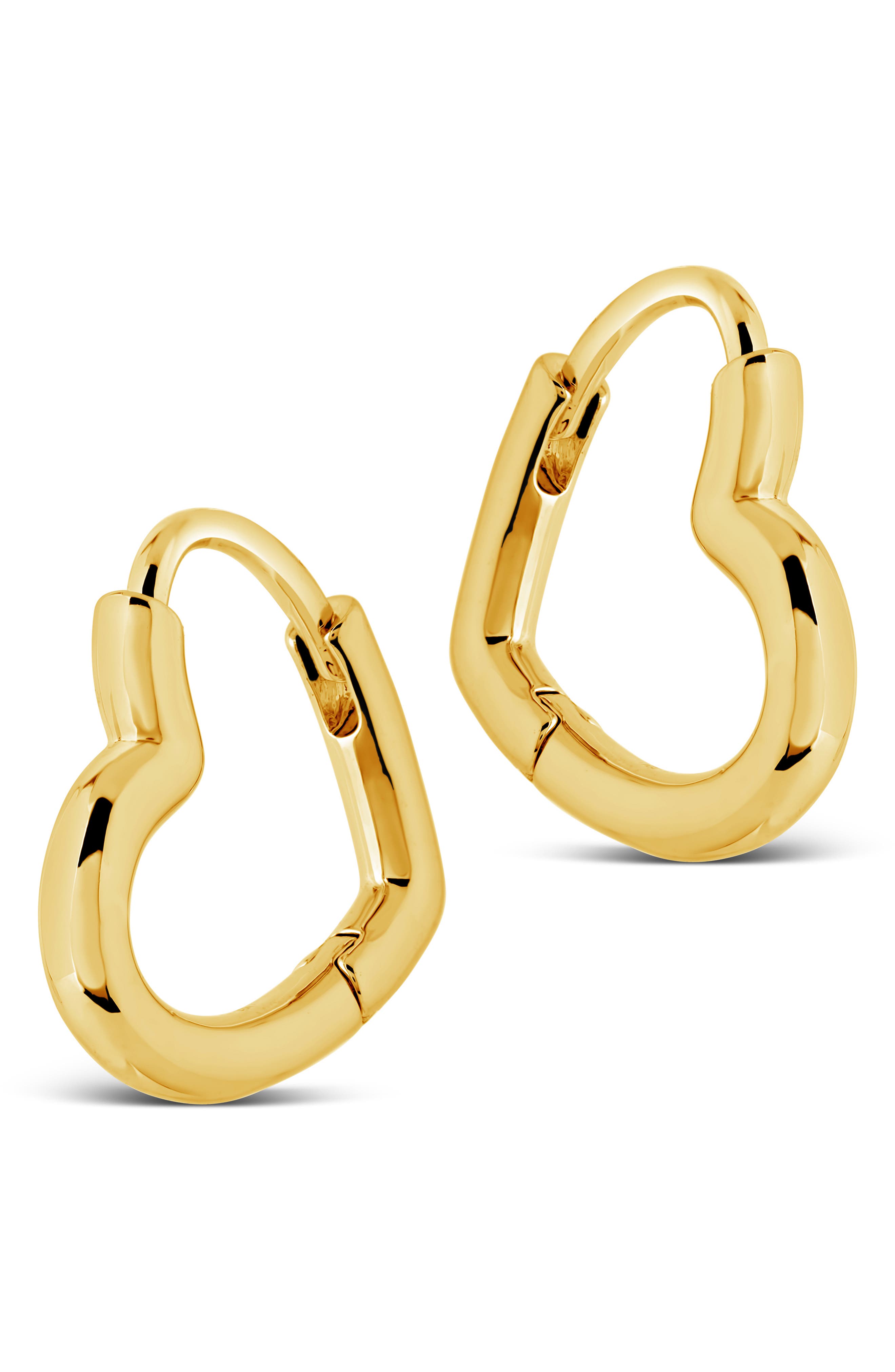 Sterling Forever Elle Heart Hoop Earrings