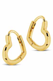 Sterling Forever Elle Heart Hoop Earrings
