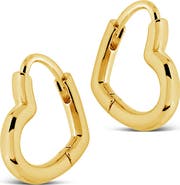 Sterling Forever Elle Heart Hoop Earrings