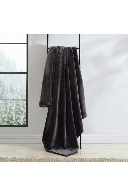 Eddie Bauer Ultra Luxe Fleece Throw Blanket In Black