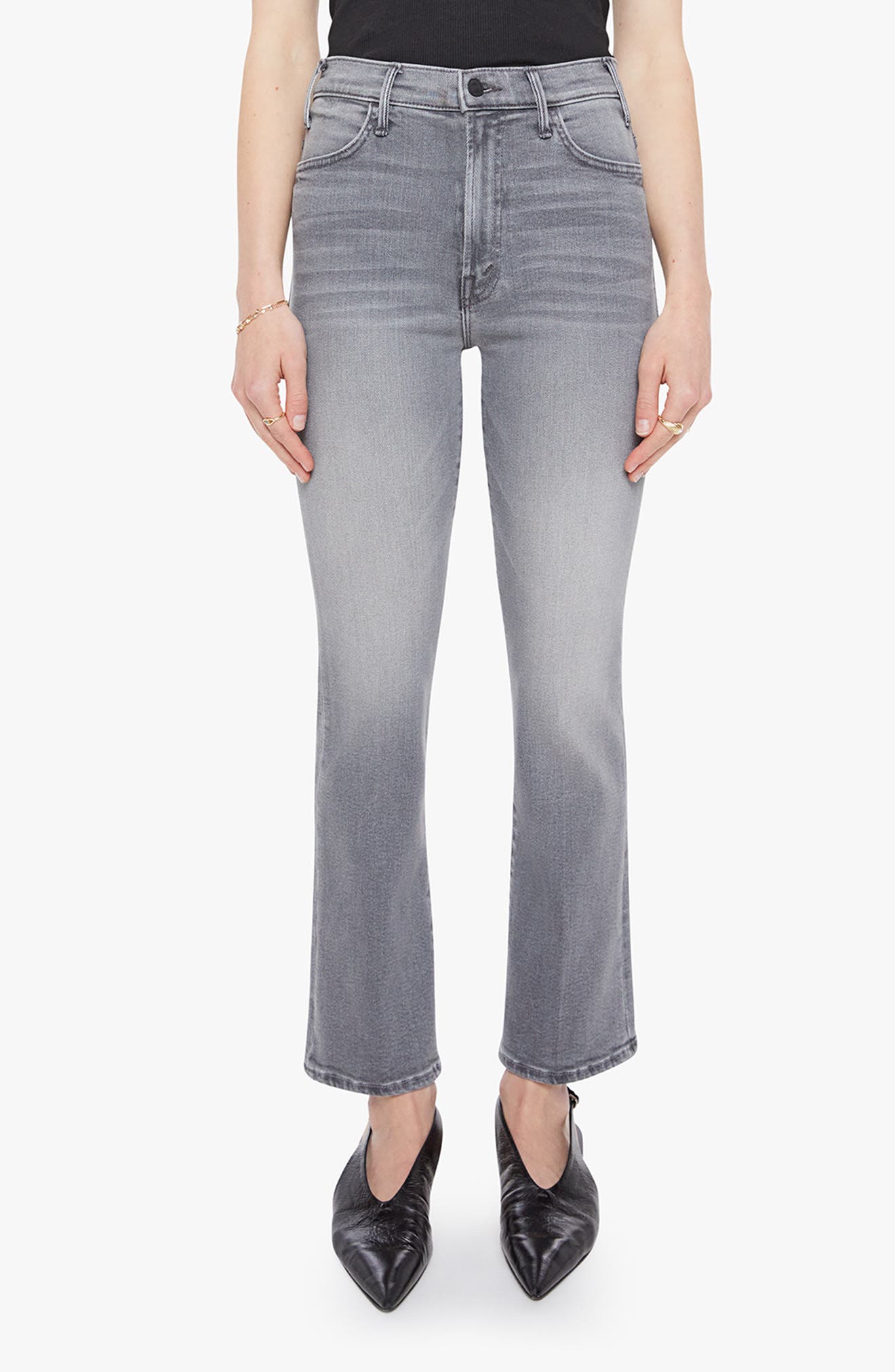 MOTHER The Hustler High Waist Ankle Bootcut Jeans