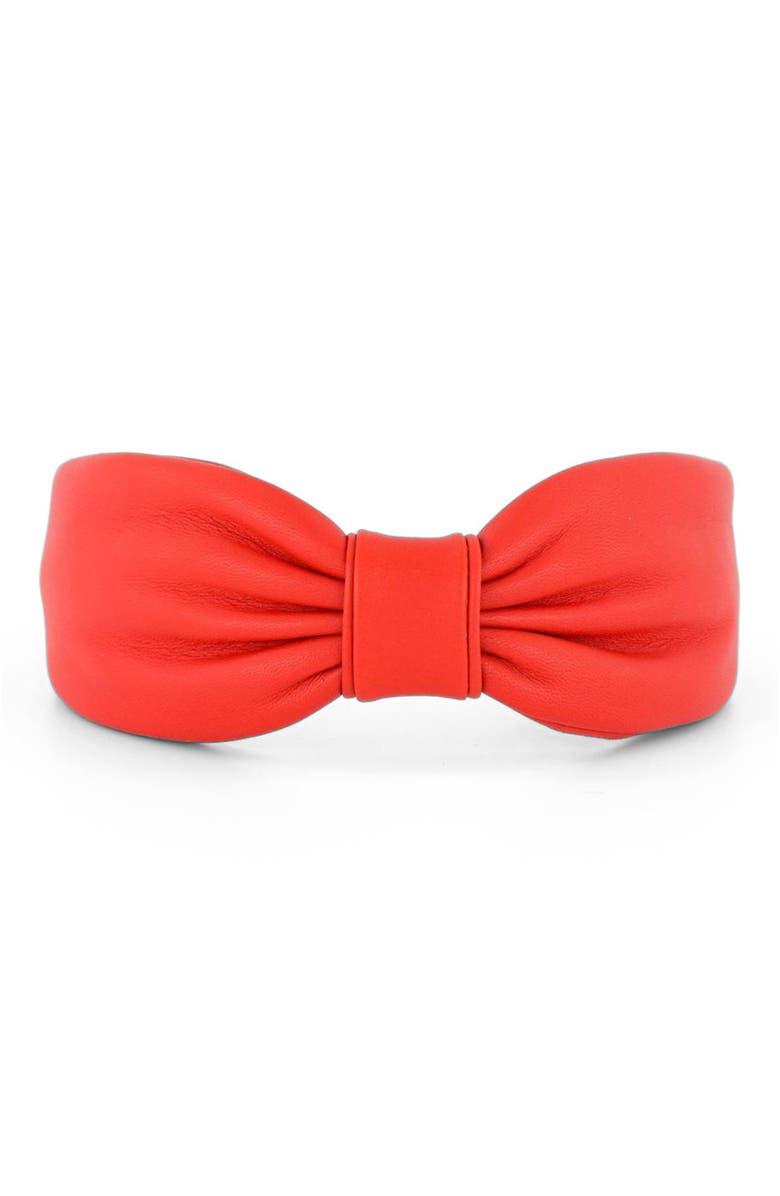 Alexandre de Paris Leather headband, Alternate, color, Red