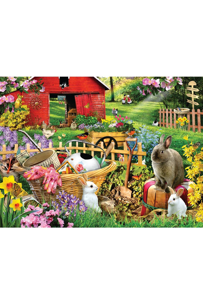 Garden Bunnies 500 piece Jigsaw Puzzle for Adults, Alternate, color, Multicolor