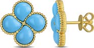Julianna B. Lab-Created Gemstone Quatrefoil Flower Stud Earrings
